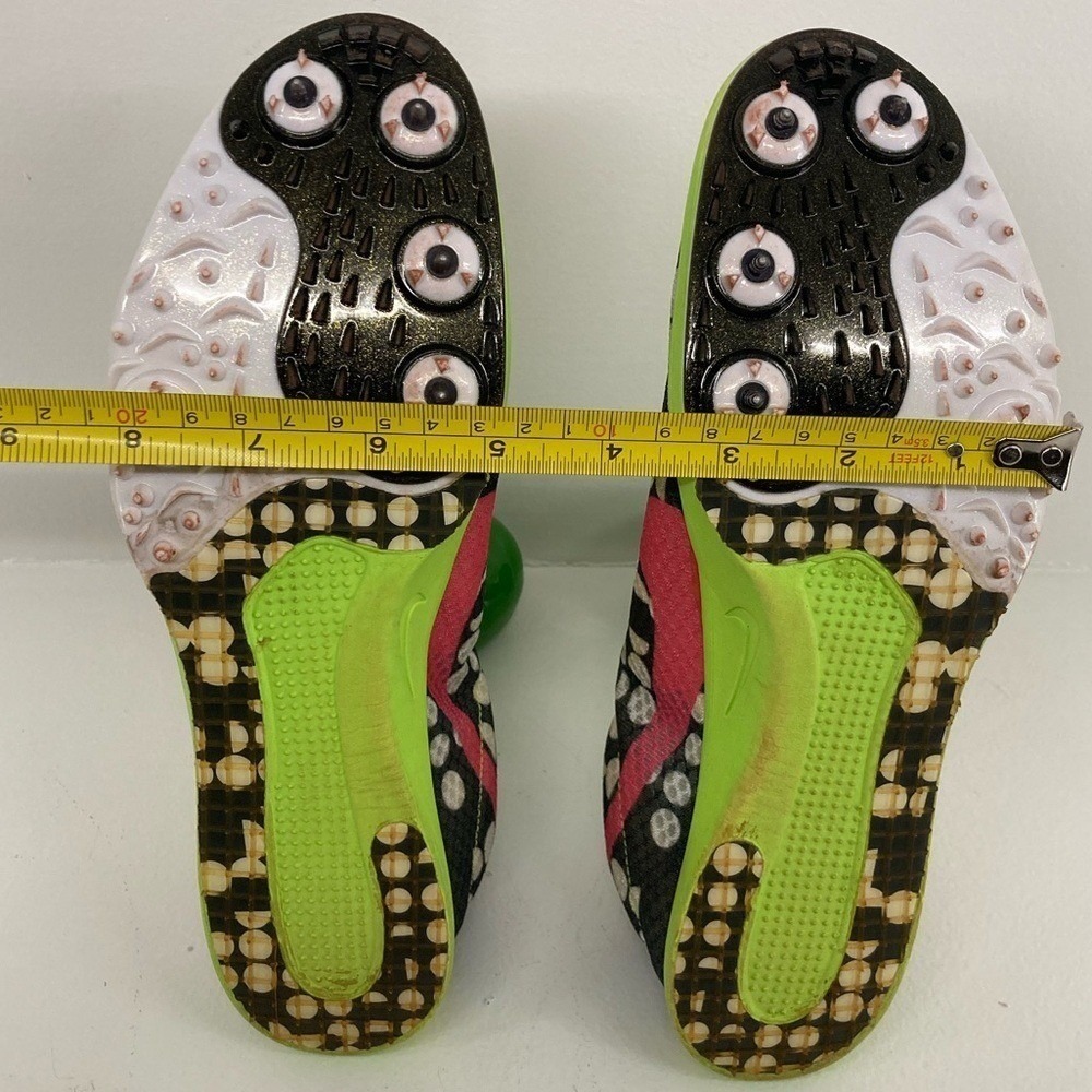Nike Zoom Neon Highlighter Yellow Track Shoes w/Black and Pink Accents - Picture 7 of 16